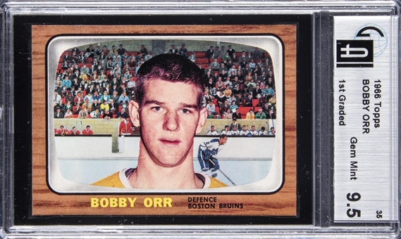 1966-67 Topps #35 Bobby Orr Rookie Card – GAI GEM MINT 9.5
